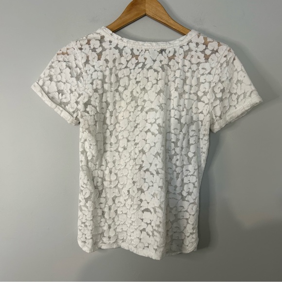 Maje White Floral Lace V-Neck Top - Picture 5 of 7